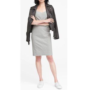 BANANA REPUBLIC heather grey fitted shift dress